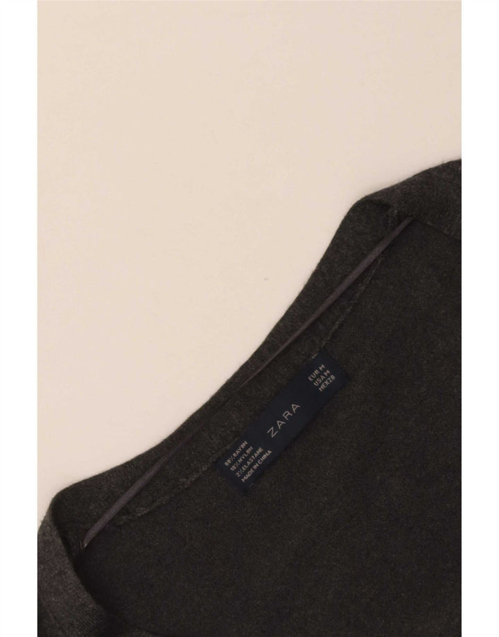 Zara Γυναικείο πουλόβερ UK 12 Medium Grey Rayon