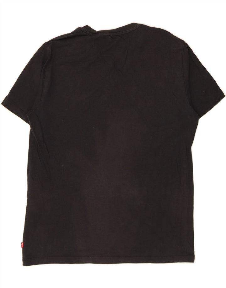 LEVI'S Mens Graphic T-Shirt Top Medium Black Cotton Vintage Levi's and Second-Hand Levi's from Messina Hembry 