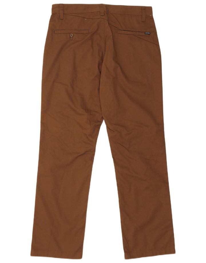 Γυναικείο ίσιο παντελόνι Chino Volcom W32 L31 Καφέ βαμβακερό
