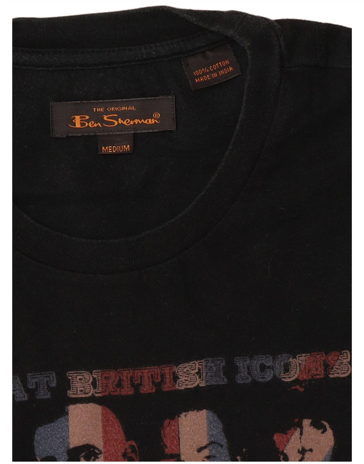 Ανδρικό γραφικό μπλουζάκι Ben Sherman Τοπ μεσαίο μαύρο βαμβακερό