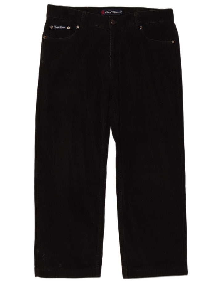 CONTE OF FLORENCE Ανδρικό κοτλέ Cropped Παντελόνι IT 50 Large W34 L25 Μαύρο