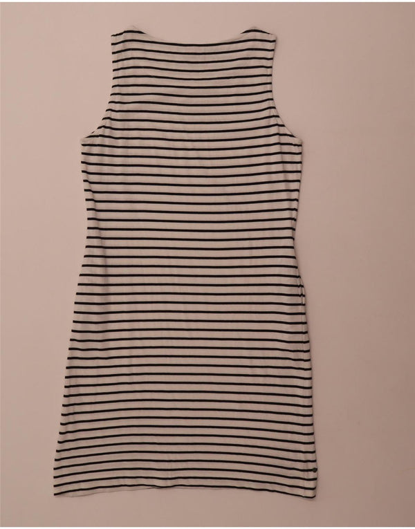 Barbour Womens Sleeveless T-Shirt Dress UK 14 Large White Striped Nautical