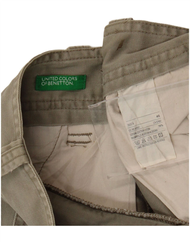 BENETTON Ανδρικό σορτς Cargo IT 46 Small W32 Μπεζ βαμβακερό