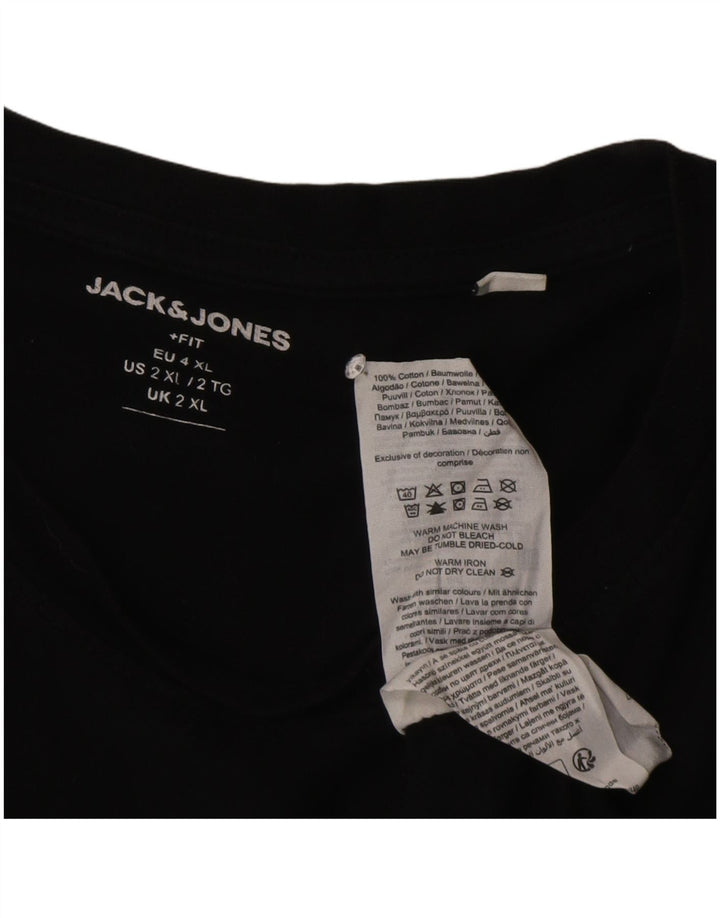 Jack & Jones Ανδρικό γραφικό T-Shirt Top 2XL μαύρο βαμβακερό