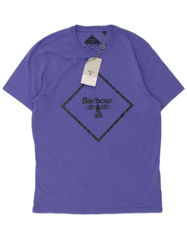 Μπλουζάκι Barbour Mens Slim Fit Graphic T-Shirt Top Μεσαίο Μωβ βαμβακερό