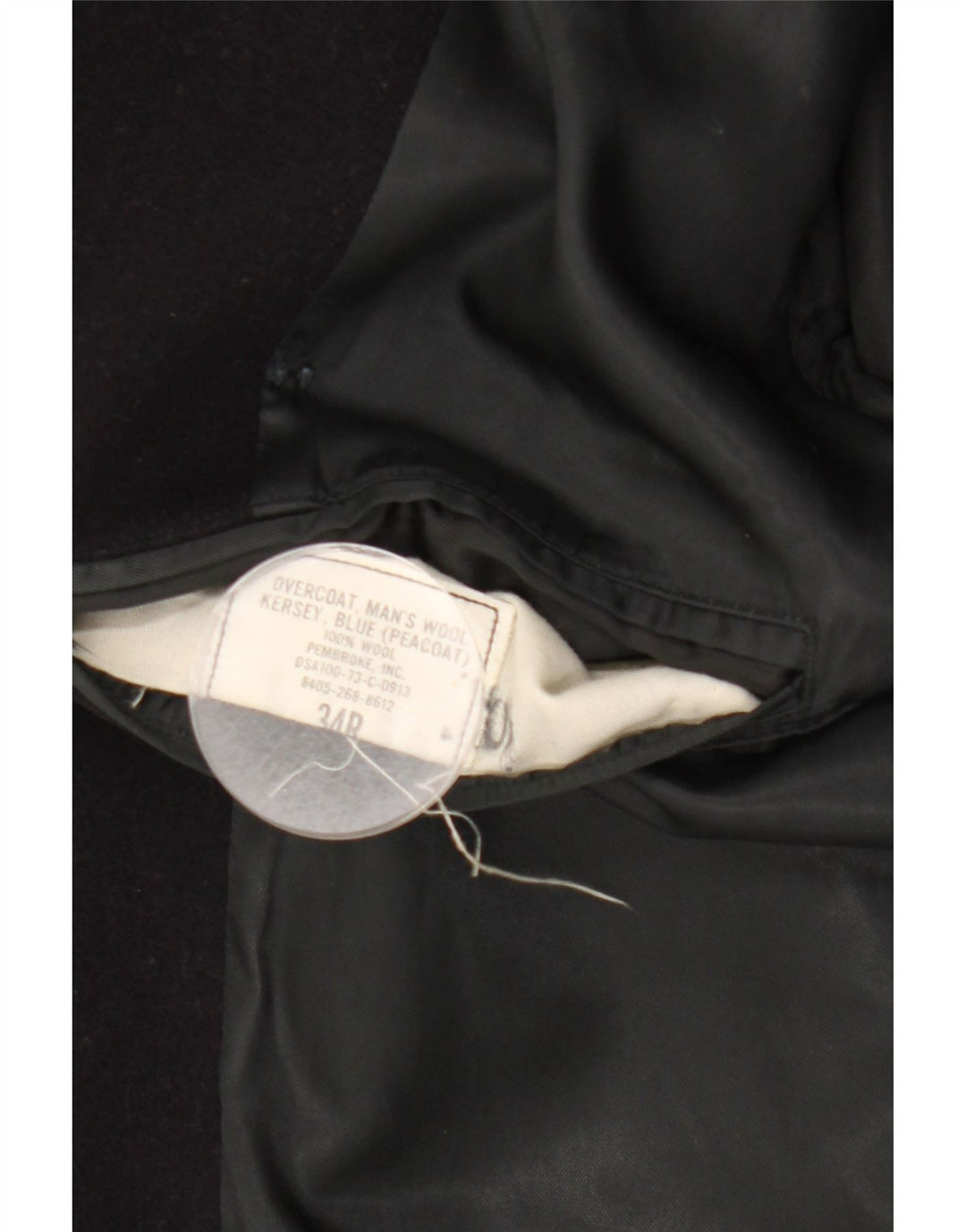 Vintage Ανδρικό παλτό μπιζελιού UK 34 XS Navy Blue Wool