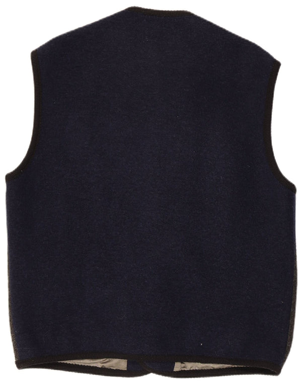 Landhaus Mens Gilet EU 50 Large Navy Blue Colorblock Viscose