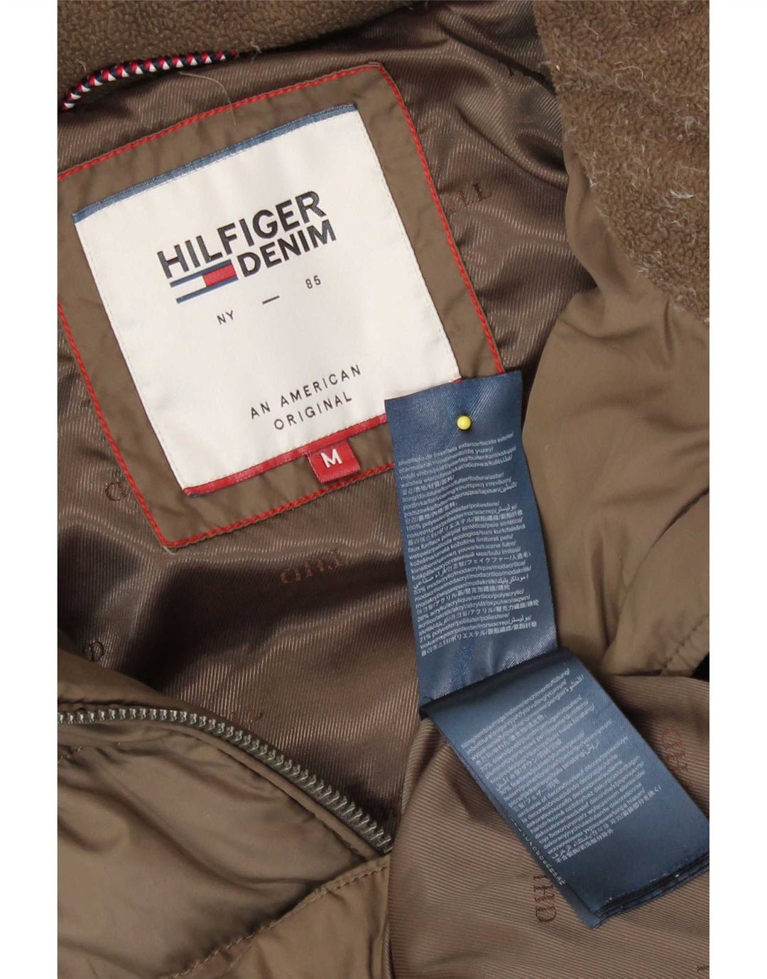 Tommy Hilfiger γυναικείο παλτό με κουκούλα UK 14 μεσαίο πολυεστέρας μπεζ