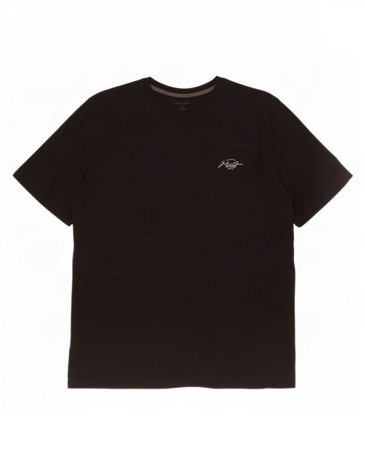 Jack & Jones Ανδρικό T-Shirt Top 2XL μαύρο βαμβακερό