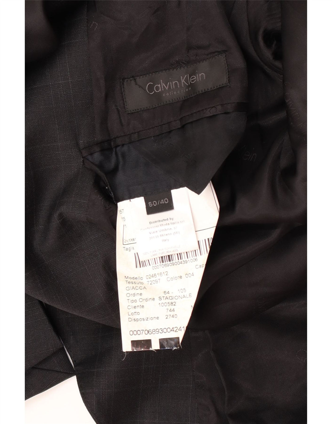 Calvin Klein Ανδρικό σακάκι με 2 κουμπιά σακάκι IT 50 Large Grey Check Wool