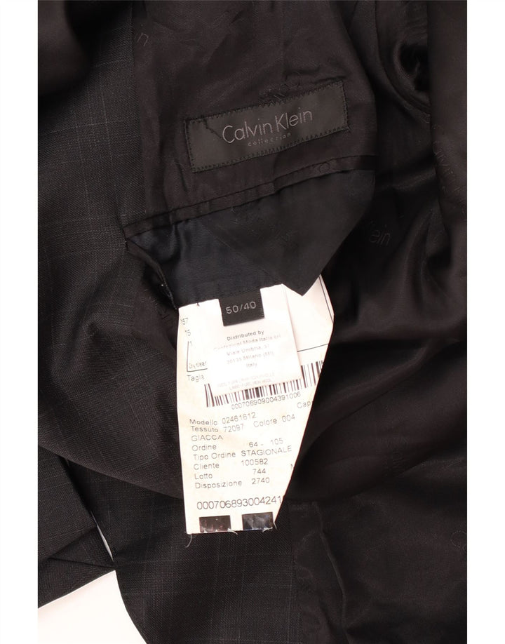 Calvin Klein Ανδρικό σακάκι με 2 κουμπιά σακάκι IT 50 Large Grey Check Wool