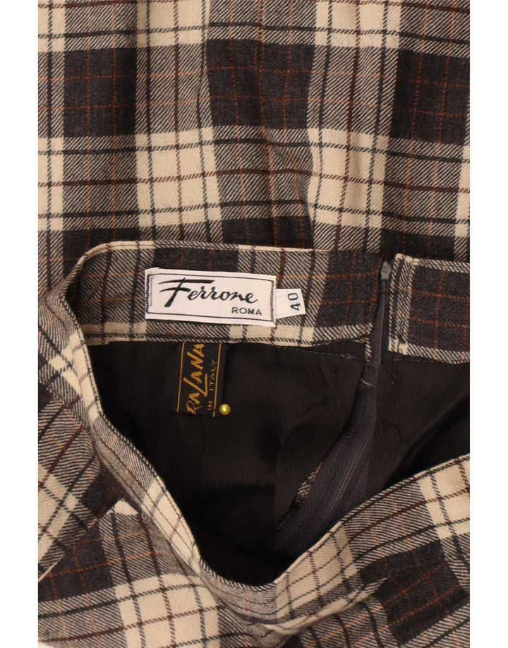 Γυναικεία ίσια φούστα Ferrone IT 40 Small W25 Grey Check Wool