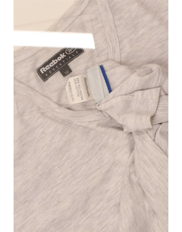 Reebok Γυναικείο T-Shirt Top UK 12 Medium Grey Polyester