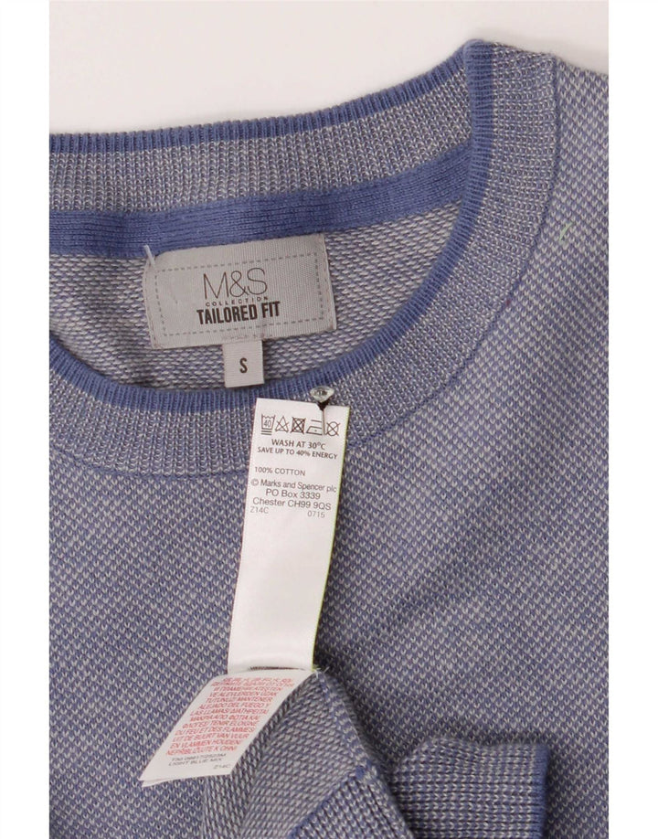 Ανδρικό πουλόβερ Marks & Spencer Tailored Fit Crew Neck Jumper Small Blue