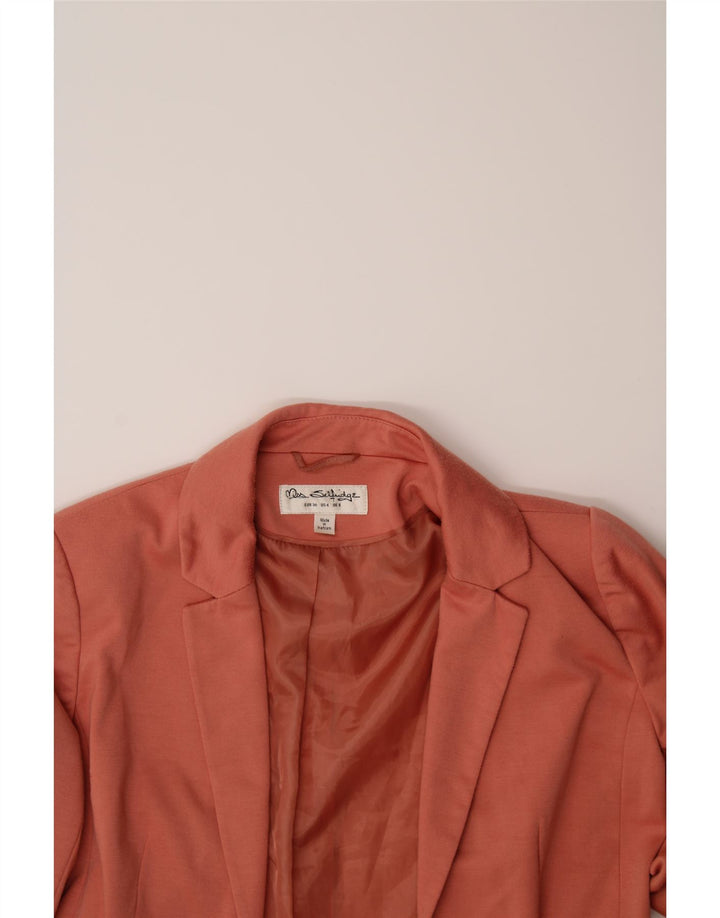 MISS SELFRIDGE Womens Open Blazer Jacket UK 8 Small  Orange Polyester Vintage Miss Selfridge and Second-Hand Miss Selfridge from Messina Hembry 
