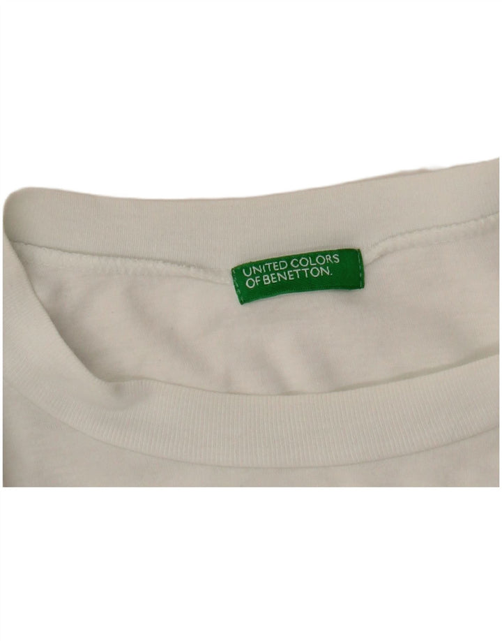 Ανδρικό γραφικό μπλουζάκι Benetton Top Medium White