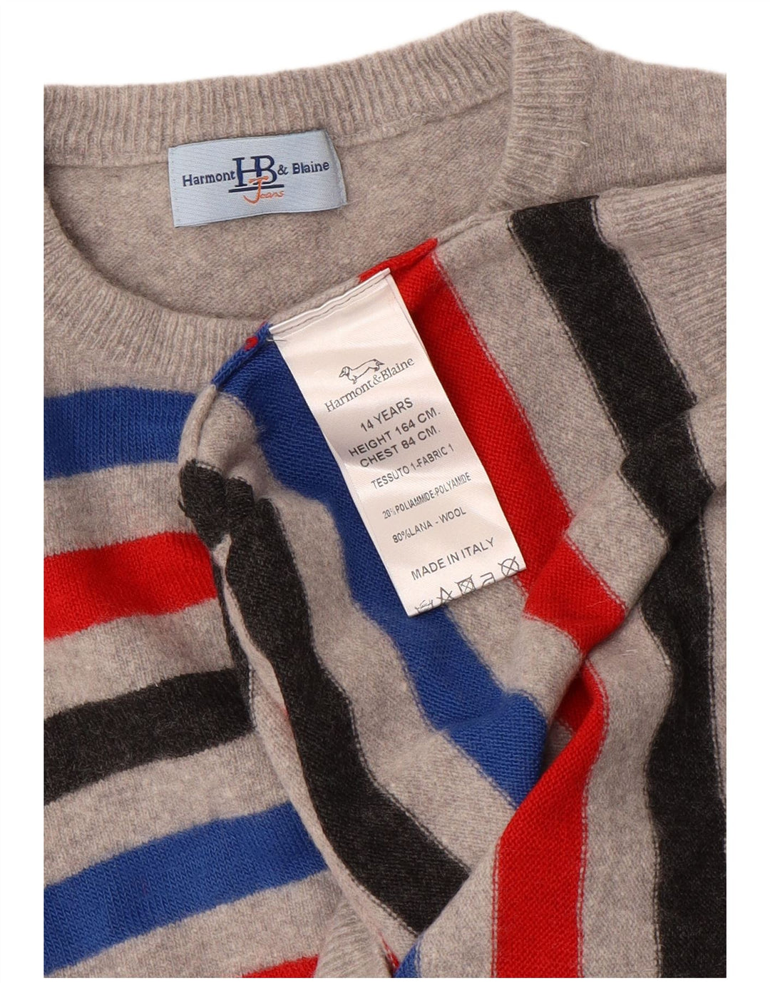 HARMONT & BLAINE Boys Crew Neck Jumper πουλόβερ 13-14 ετών Πολύχρωμο