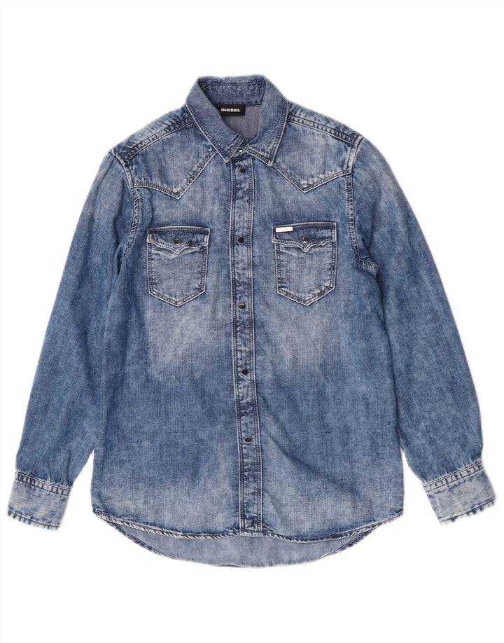 Πουκάμισο Diesel Boys Denim 9-10 Years Blue Cotton
