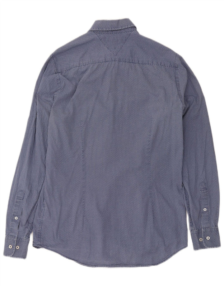 Ανδρικό πουκάμισο Tommy Hilfiger Slim Fit Βαμβακερό μεσαίο μπλε με στίγματα
