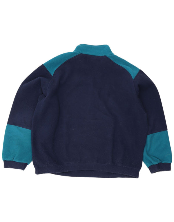Vintage ανδρικό φερμουάρ Fleece Jumper 2XL Blue Colourblock