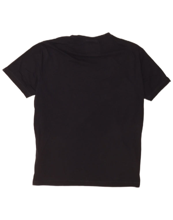 Emporio Armani Ανδρικό γραφικό T-Shirt Top μεγάλο μαύρο βαμβακερό