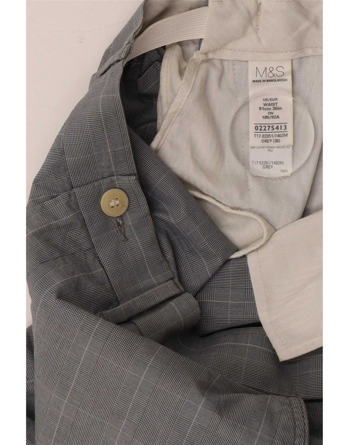 Ανδρικό σορτς Chino Marks & Spencer W36 Large Grey Check Cotton