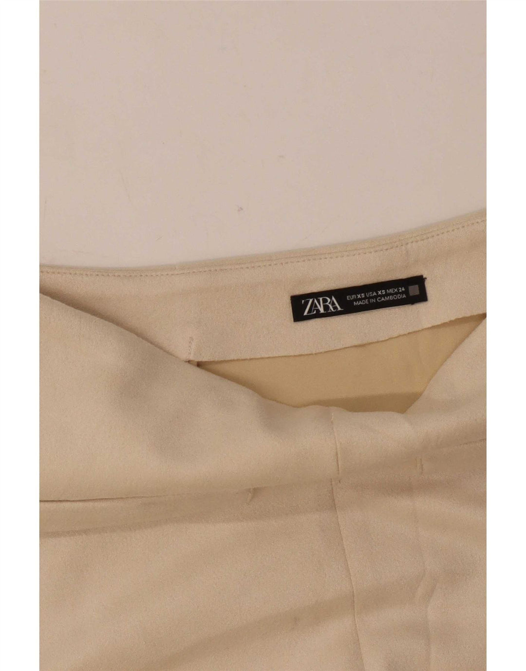 Zara Γυναικεία Suede Mini Φούστα XS W24 Μπεζ
