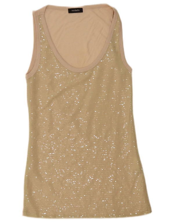 Max & Co. Γυναικείο Αμάνικο τουνίκ Φόρεμα UK 8 Small Beige Flecked