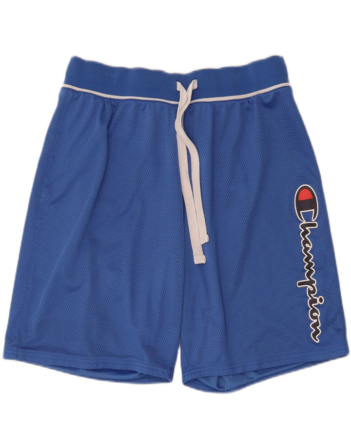 CHAMPION Mens Graphic Sport Shorts Medium  Blue Polyester