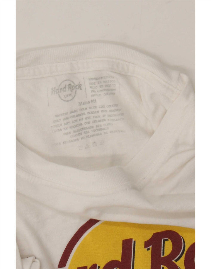 Hard Rock Cafe Ανδρικό γραφικό T-Shirt Aruba Top Μεσαίο λευκό βαμβακερό