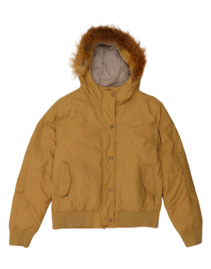 FILA Womens Hooded Padded Jacket UK 16 Large  Yellow Polyester Vintage Fila and Second-Hand Fila from Messina Hembry 