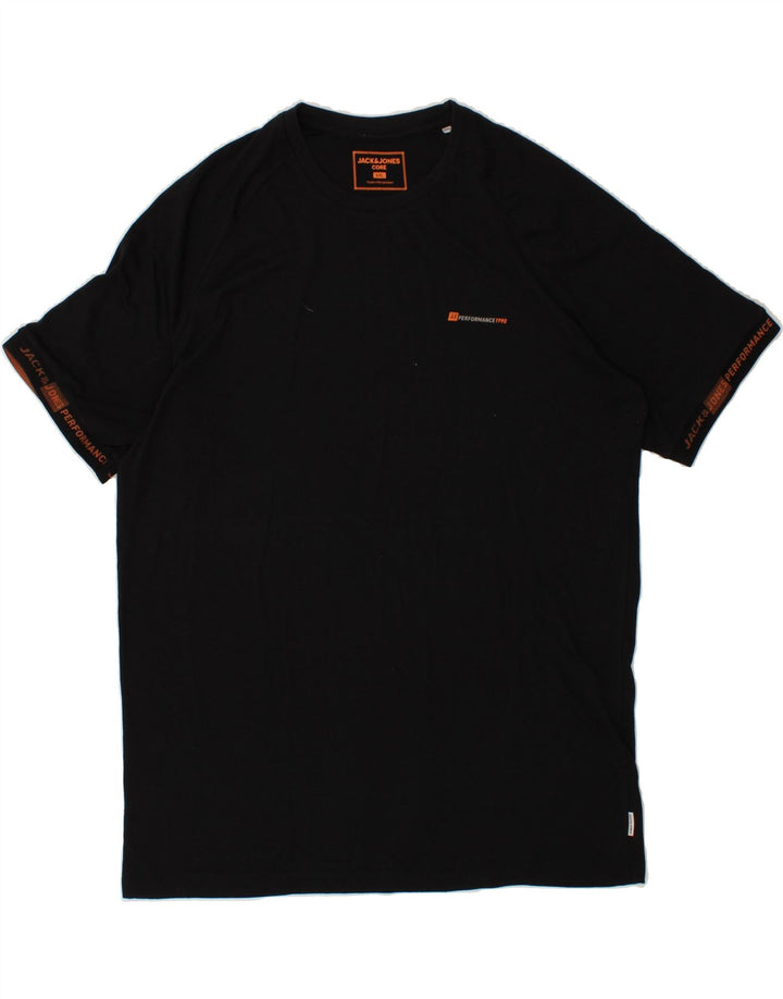 JACK & JONES Mens Core T-Shirt Top 2XL Black Vintage Jack & Jones and Second-Hand Jack & Jones from Messina Hembry 