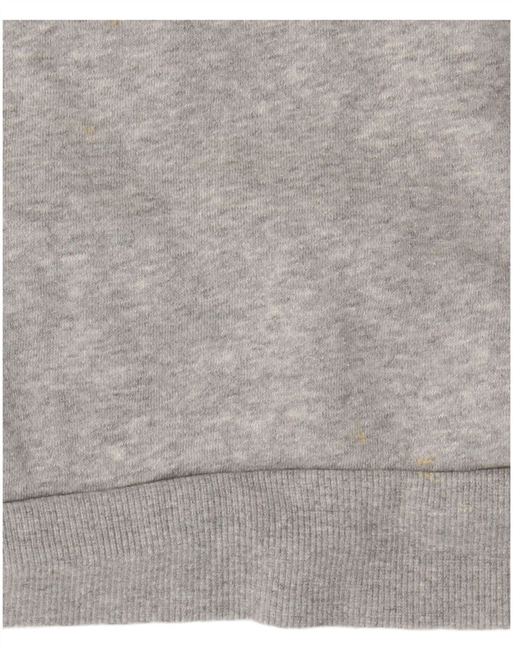 ADIDAS Boys Graphic Hoodie Jumper 13-14 Years Grey Cotton