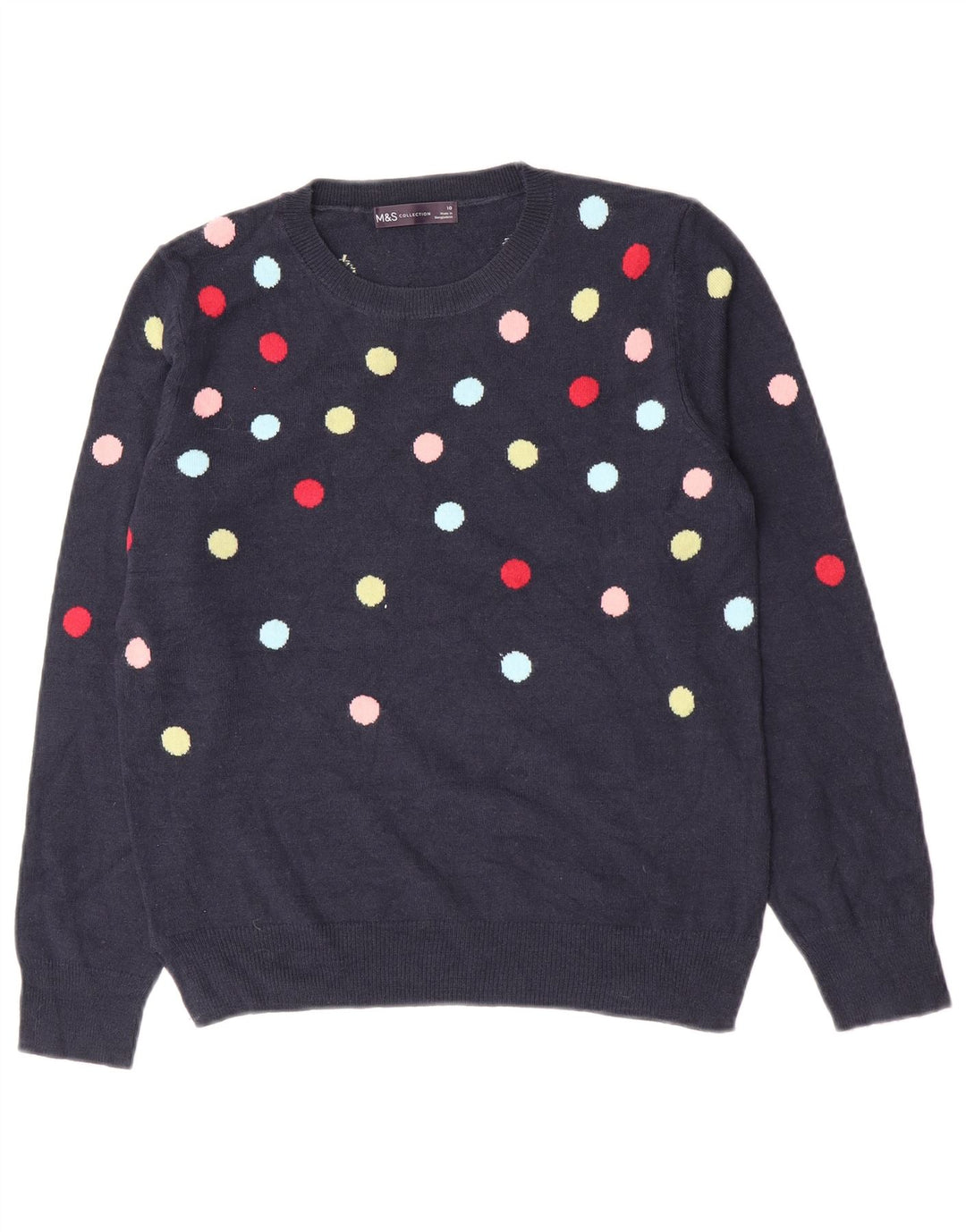 Marks & Spencer Γυναικείο πουλόβερ με λαιμόκοψη UK 10 Small Navy Blue
