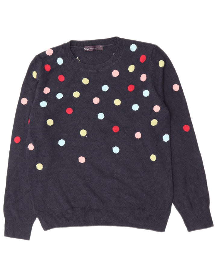 Marks & Spencer Γυναικείο πουλόβερ με λαιμόκοψη UK 10 Small Navy Blue