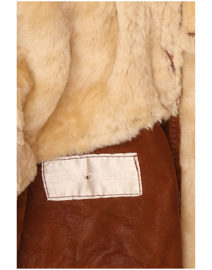 Vintage Γυναικείο Oversized Shearling Jacket US 8 Μεσαίο καφέ δέρμα