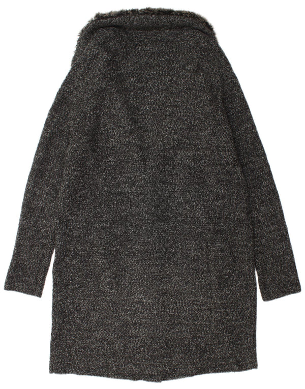 Zara γυναικείο πλεκτό πανωφόρι UK 10 Small Black flecked Acrylic