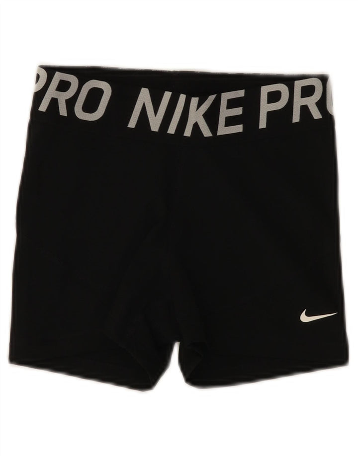 Γυναικείο γραφικό αθλητικό σορτς Nike UK 8 Μικρό μαύρο πολυεστέρα