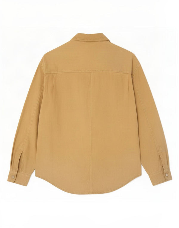 Vintage Γυναικείο Suede Πουκάμισο IT 42 Medium Beige
