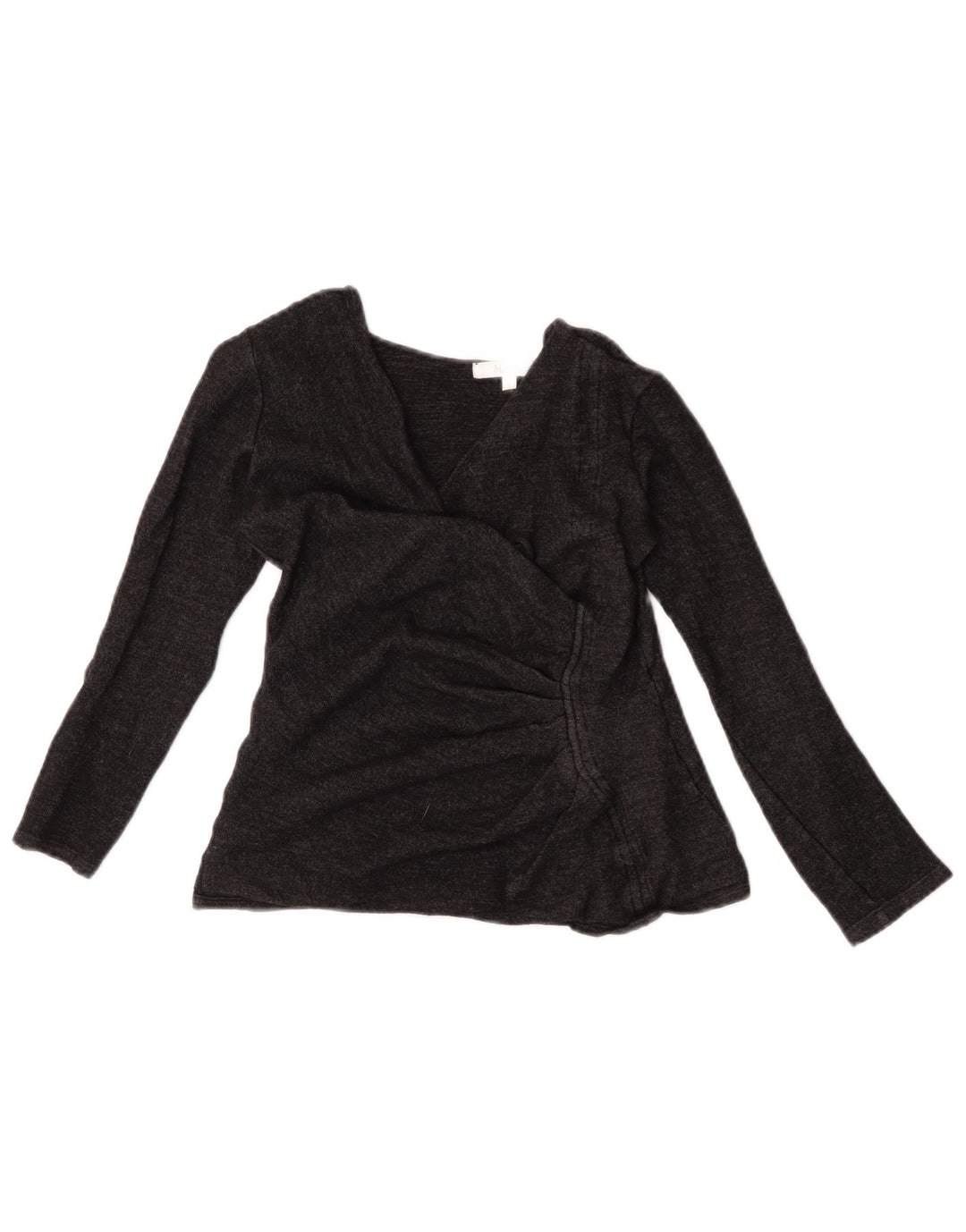 Max Mara Γυναικεία μακρυμάνικη μπλούζα τοπ UK 10 Small Grey Wool