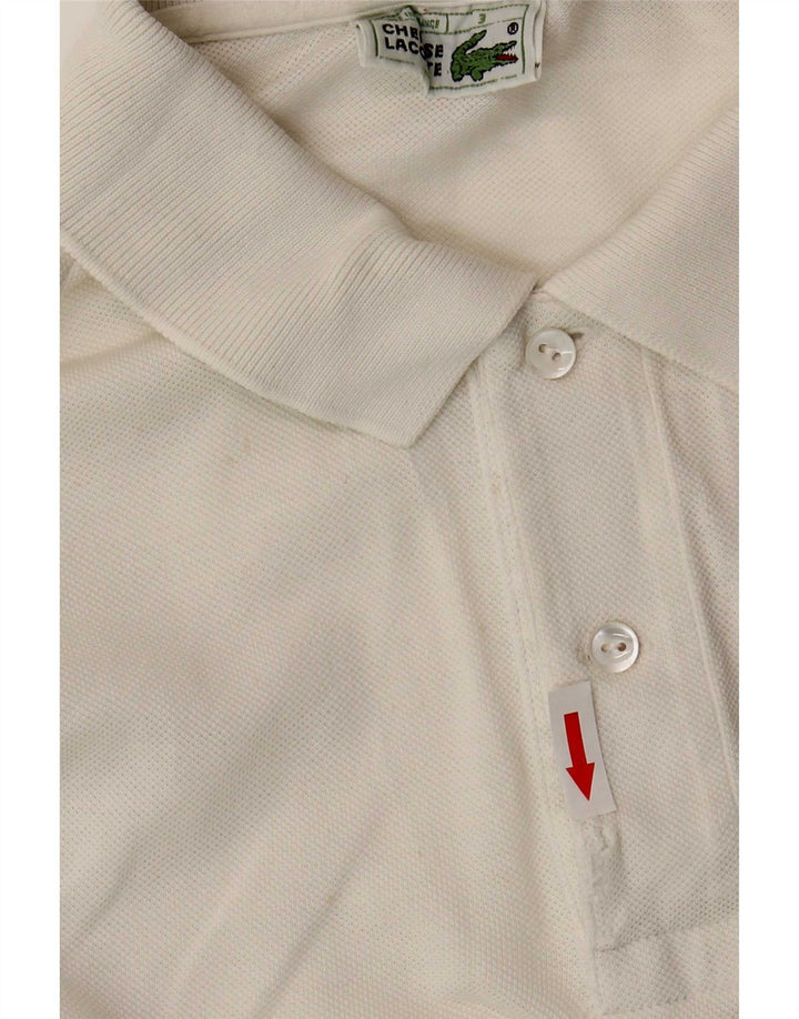 Ανδρικό πουκάμισο πόλο Lacoste, μέγεθος 3, μικρό λευκό βαμβακερό