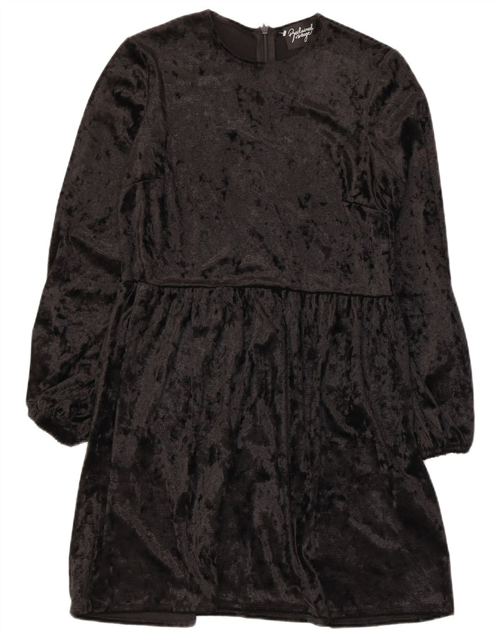 Asos Γυναικείο μακρυμάνικο φόρεμα A-Line UK 8 Small Black Polyester