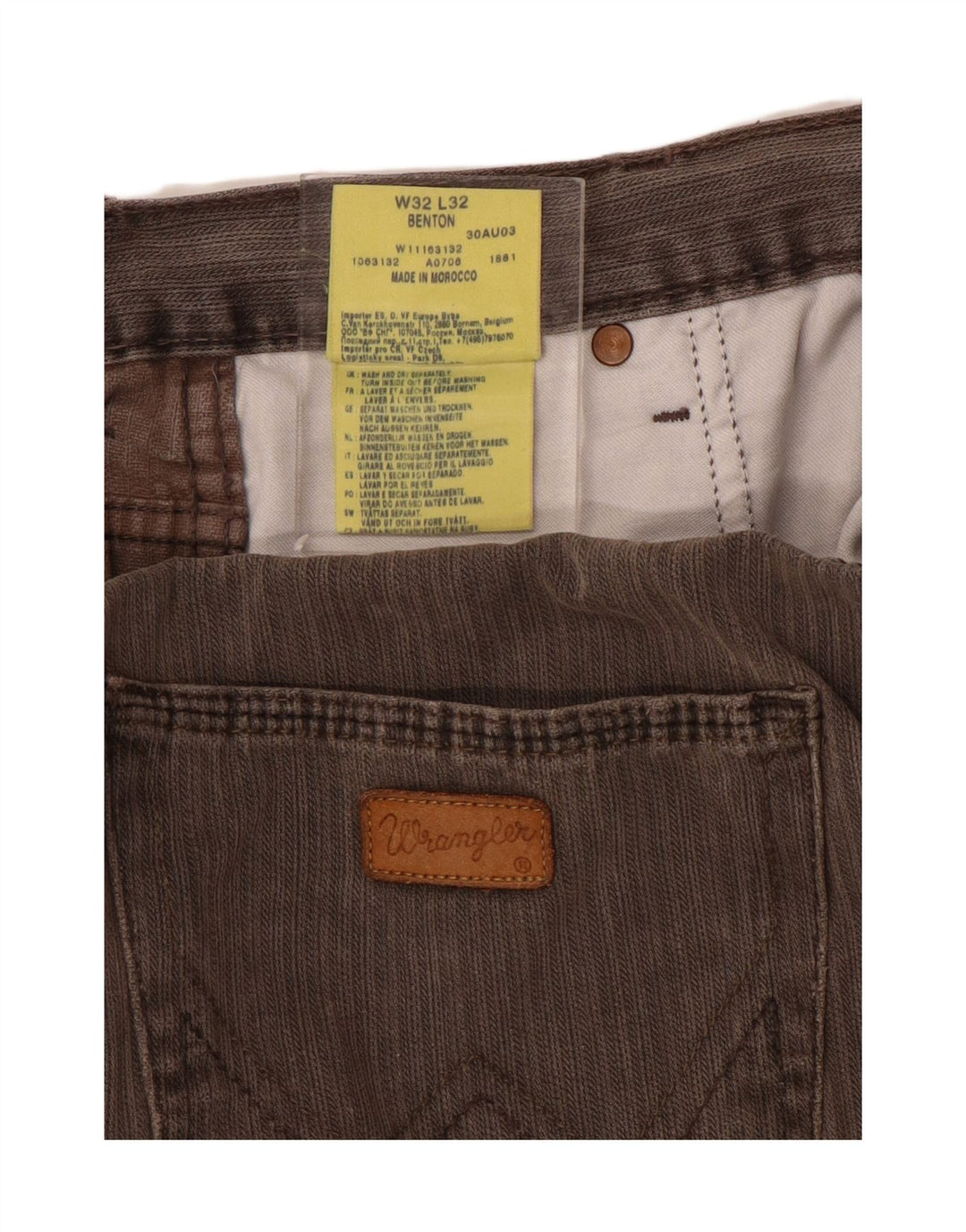 WRANGLER Ανδρικό Benton ίσιο casual παντελόνι W32 L32 Γκρι βαμβακερό