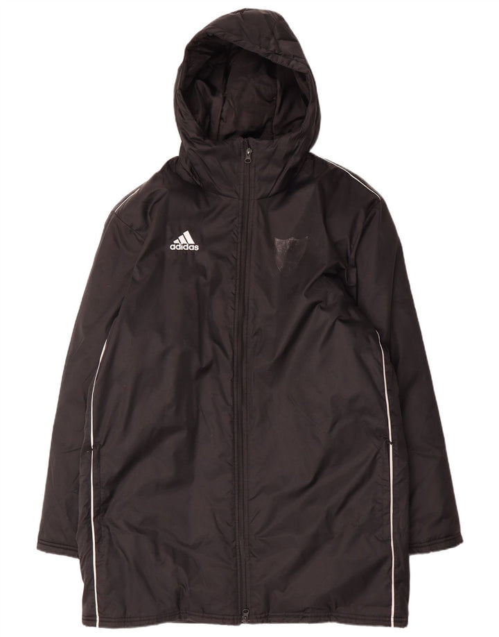 Ανδρικό παλτό Adidas με κουκούλα UK 38 Μεσαίο Μαύρο Πολυεστέρας