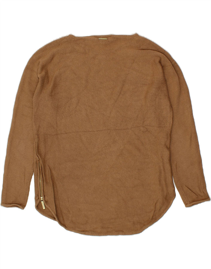 MICHAEL KORS Womens Boat Neck Jumper Sweater UK 14 Medium Brown Vintage Michael Kors and Second-Hand Michael Kors from Messina Hembry 