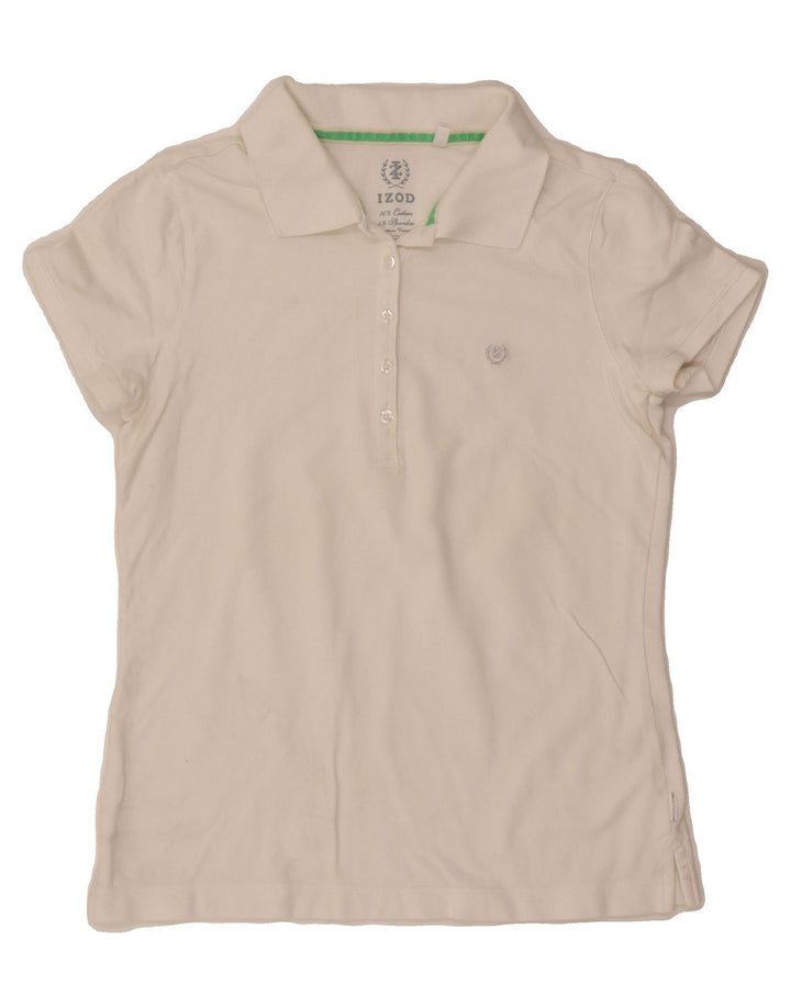 IZOD Womens Polo Shirt UK 12 Medium White Cotton Vintage Izod and Second-Hand Izod from Messina Hembry 