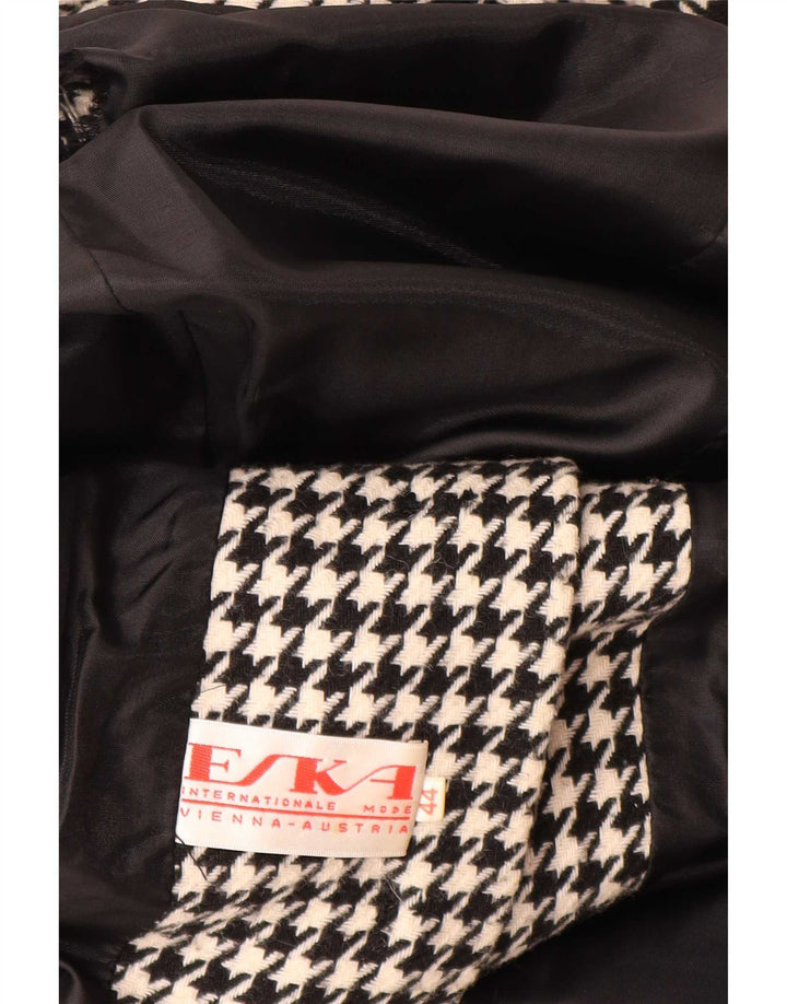 Vintage γυναικείο σακάκι σακάκι με 3 κουμπιά EU 44 XL Black Houndstooth