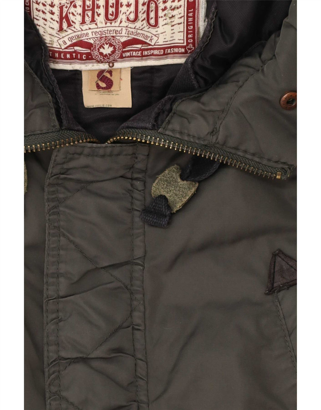 KHUJO Ανδρικό μπουφάν Parka με κουκούλα UK 36 Small Green Polyester