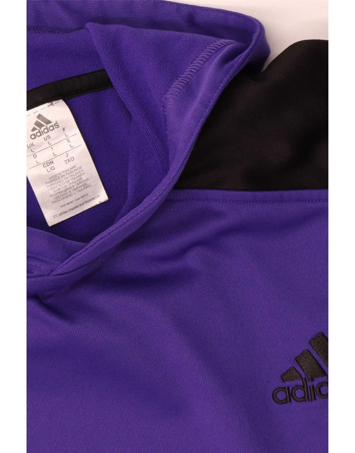 Adidas Ανδρικό Hoodie Jumper Μεγάλο Μωβ Colourblock Πολυεστέρας