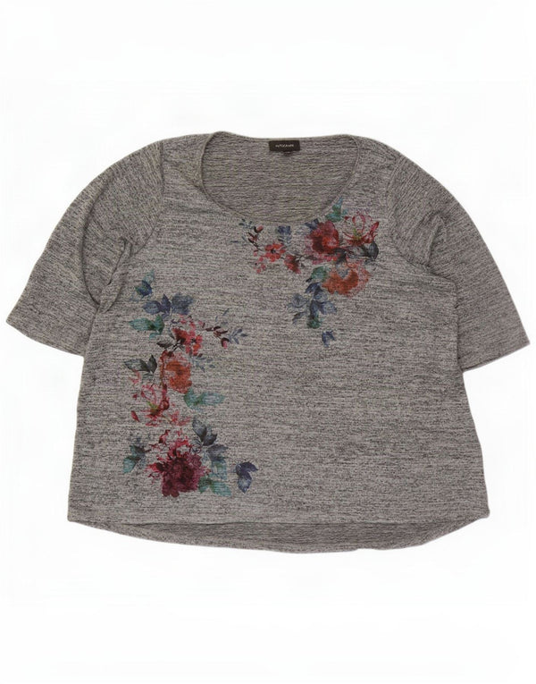 Marks & Spencer Γυναικείο Autograph Graphic Top 3/4 Sleeve UK 26 5XL Grey